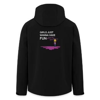 International Women's Day - Woman Power, Girlpower - Men’s Recycled Softshell Jacket by Stanley/Stella - black - Back - AI Model Male 185 light (185cm)