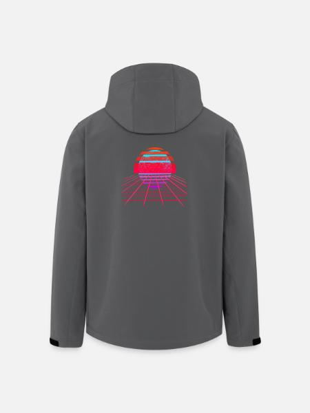 Retro Wave Sunset Vaporwave - Men’s Recycled Softshell Jacket by Stanley/Stella - black
