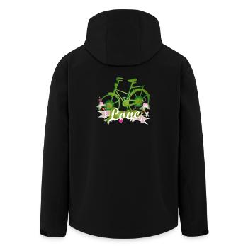 grünes Fahrrad mit ganz viel Liebe gestaltet - Recycelte Männer Softshell-Jacke von Stanley/Stella - Schwarz - Hinten - AI Model Male 185 light (185cm)