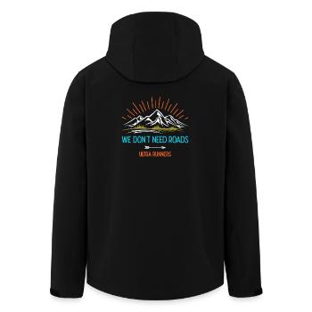 We Don't Need Roads. Ultra Runners - Men’s Recycled Softshell Jacket by Stanley/Stella - black - Back - AI Model Male 185 light (185cm)