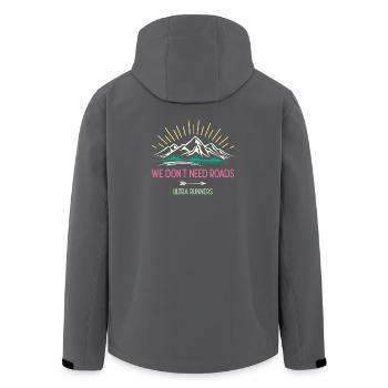 We Don't Need Roads. Ultra Runners - Men’s Recycled Softshell Jacket by Stanley/Stella - black - Back - AI Model Male 185 light (185cm)