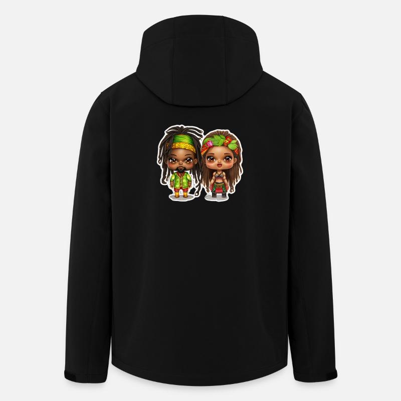 Rasta Mann und Rasta Frau - Recycelte Männer Softshell-Jacke von Stanley/Stella - Schwarz