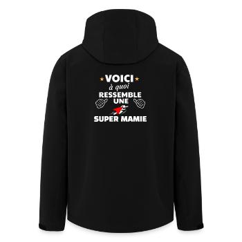 Hommage à la Super Mamie Humoristique - Veste softshell homme en polyester recyclé Stanley/Stella - noir - Dos - AI Model Male 185 light (185cm)