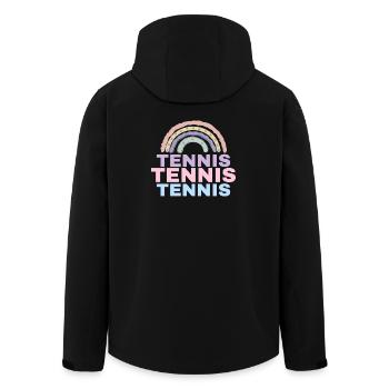 Tennis Regenbogen - Recycelte Männer Softshell-Jacke von Stanley/Stella - Schwarz - Hinten - AI Model Male 185 light (185cm)
