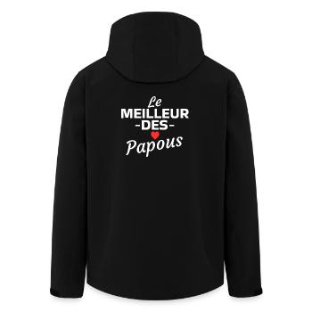 Design Graphique Le Meilleur des Papous - Veste softshell homme en polyester recyclé Stanley/Stella - noir - Dos - AI Model Male 185 light (185cm)
