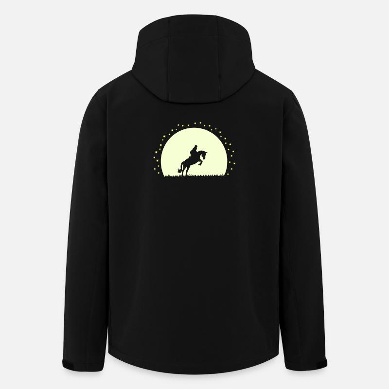 Silhouette Cheval Équestre Nocturne - Veste softshell homme en polyester recyclé Stanley/Stella - noir