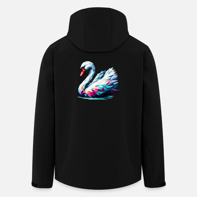 Polygonaler Schwan - Recycelte Männer Softshell-Jacke von Stanley/Stella - Schwarz