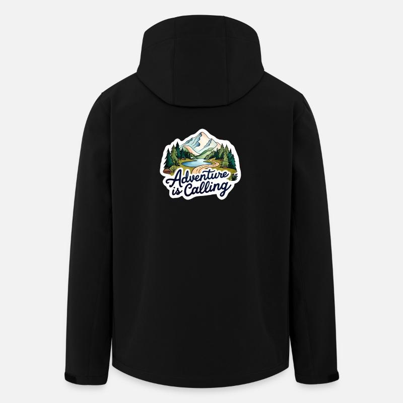 Adventure Is Calling Illustration Design - Recycelte Männer Softshell-Jacke von Stanley/Stella - Schwarz