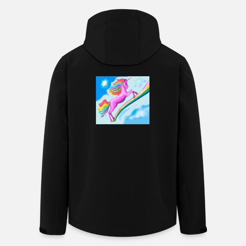 Einhorn und Regenbogen - Recycelte Männer Softshell-Jacke von Stanley/Stella - Schwarz