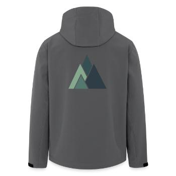 Minimalistisches Bergpanorama - Recycelte Männer Softshell-Jacke von Stanley/Stella - Schwarz - Hinten - AI Model Male 185 light (185cm)