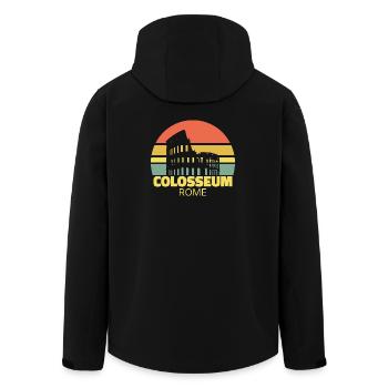 Colosseum Rome Retro Silhouette - Men’s Recycled Softshell Jacket by Stanley/Stella - black - Back - AI Model Male 185 light (185cm)