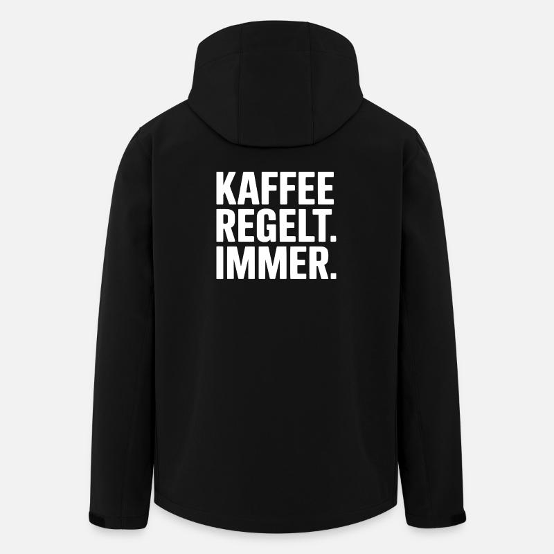 Kaffee regelt - Lustiger Spruch - Recycelte Männer Softshell-Jacke von Stanley/Stella - Schwarz