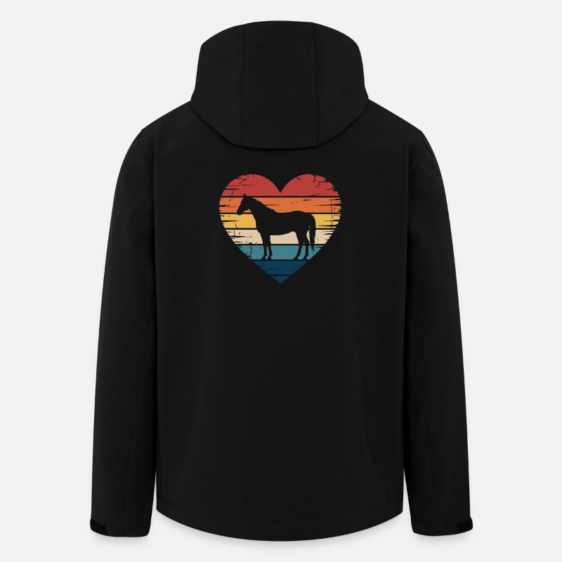 Silhouette de cheval dans le cœur - Veste softshell homme en polyester recyclé Stanley/Stella - noir