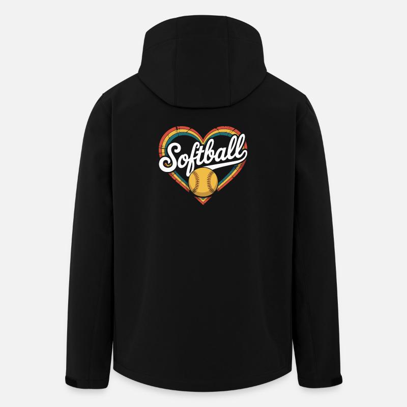 Herz Softball - Recycelte Männer Softshell-Jacke von Stanley/Stella - Schwarz
