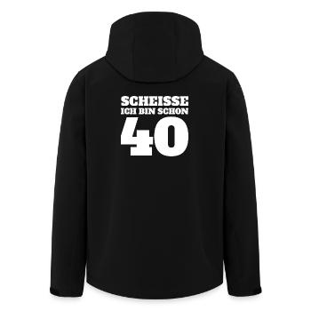 Shit I'm already 40 Funny - Men’s Recycled Softshell Jacket by Stanley/Stella - black - Back - AI Model Male 185 light (185cm)