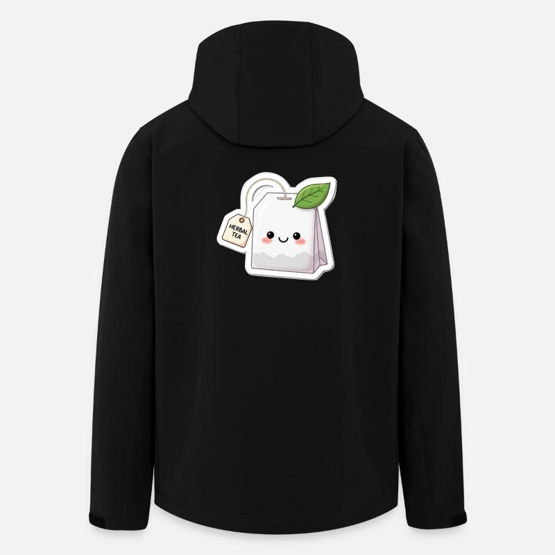 Kawaii Kräutertee Beutel Illustration - Recycelte Männer Softshell-Jacke von Stanley/Stella - Schwarz