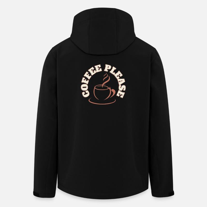 Coffee Please Round Logo - Men’s Recycled Softshell Jacket by Stanley/Stella - black