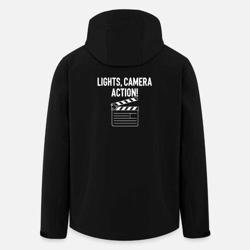 film clapper planche lumières caméra action - Veste softshell homme en polyester recyclé Stanley/Stella - noir