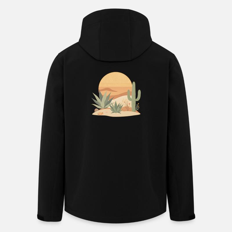 Cactus Boho Nature - Veste softshell homme en polyester recyclé Stanley/Stella - noir