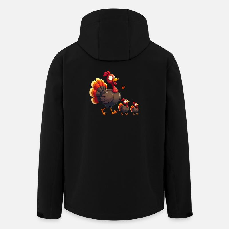 Bébé dinde de Thanksgiving - Veste softshell homme en polyester recyclé Stanley/Stella - noir