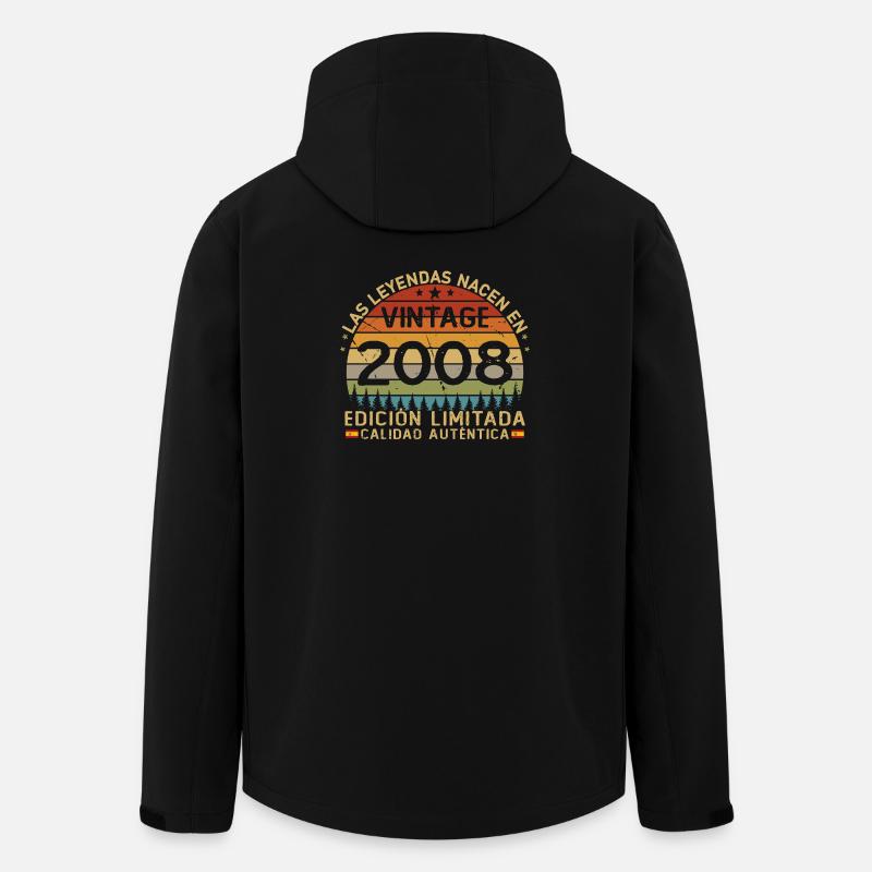 Né en 2008, 18 ans d’anniversaire - Veste softshell homme en polyester recyclé Stanley/Stella - noir