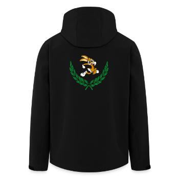 Süßes Kaninchen im grünen Lorbeerkranz - Recycelte Männer Softshell-Jacke von Stanley/Stella - Schwarz - Hinten - AI Model Male 185 light (185cm)