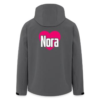 I Love Nora Pinkes Herz Ich liebe Nora - Recycelte Männer Softshell-Jacke von Stanley/Stella - Anthrazit - Hinten - AI Model Male 185 light (185cm)