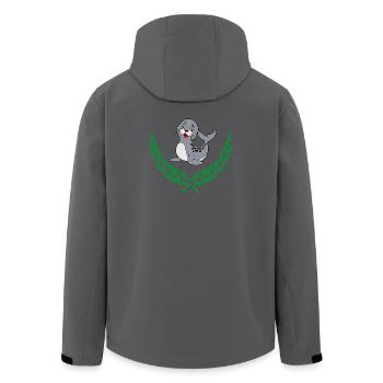 Siegel im Lorbeerkranz - Recycelte Männer Softshell-Jacke von Stanley/Stella - Schwarz - Hinten - AI Model Male 185 light (185cm)