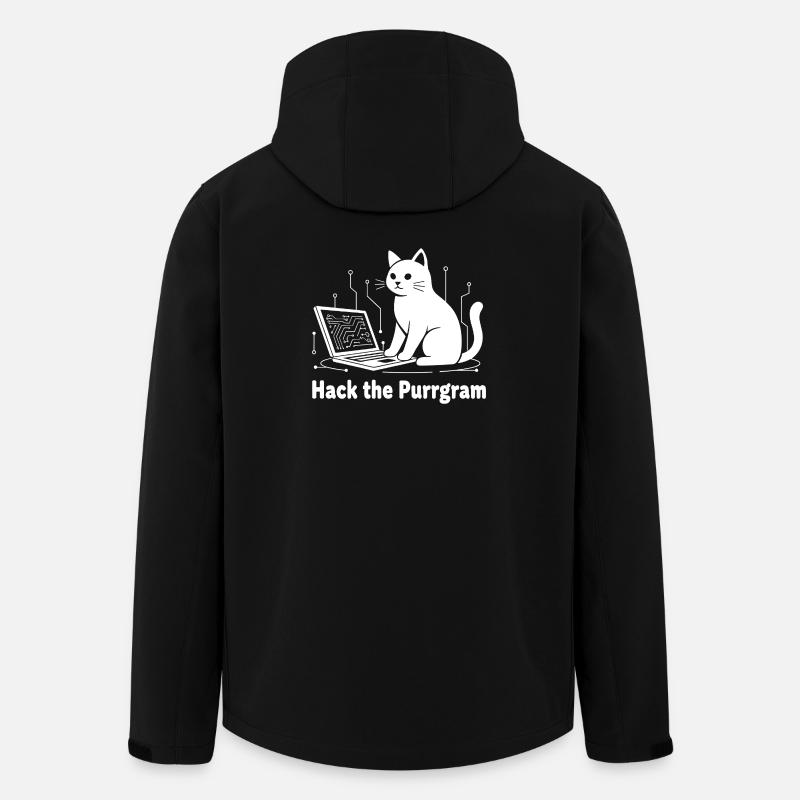 Hack Purrrgram : Humour Cat Tech - Veste softshell homme en polyester recyclé Stanley/Stella - noir