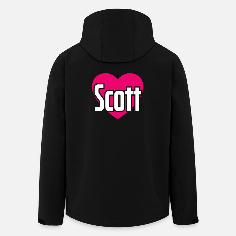 J’aime Scott Pink Heart J’aime Scott - Veste softshell homme en polyester recyclé Stanley/Stella - noir