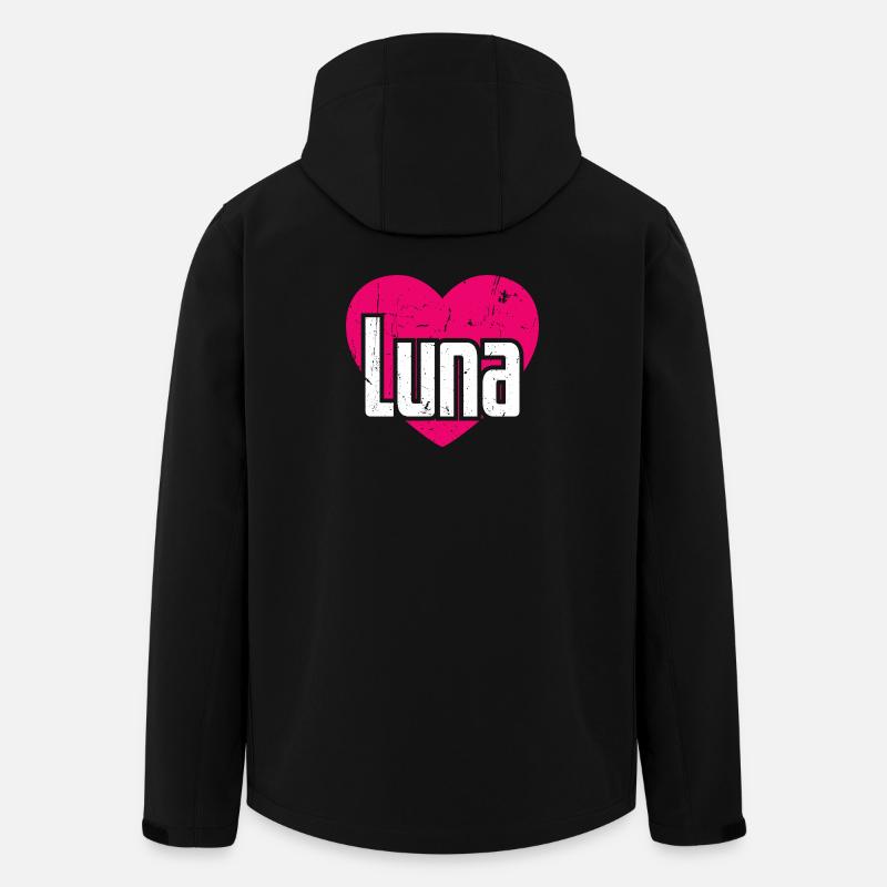 I Love Luna Pinkes Herz Ich liebe Luna - Recycelte Männer Softshell-Jacke von Stanley/Stella - Schwarz