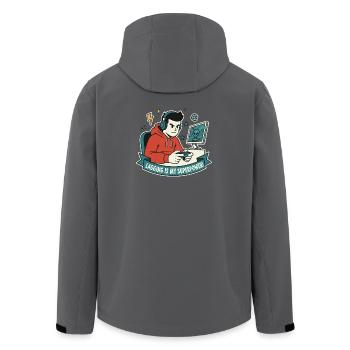 Lagging ist meine Superkraft - Recycelte Männer Softshell-Jacke von Stanley/Stella - Anthrazit - Hinten - AI Model Male 185 light (185cm)