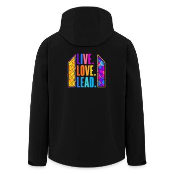 Buntglas-kunst Buntglas-künstler - Recycelte Männer Softshell-Jacke von Stanley/Stella - Schwarz - Hinten - AI Model Male 185 light (185cm)