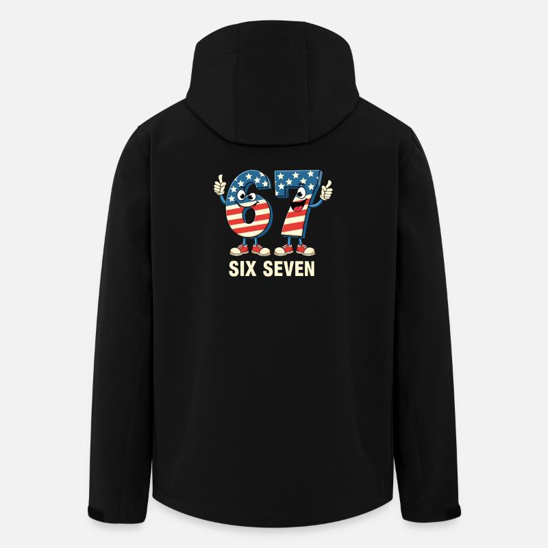 US Flag 67 Memes Six Seven - Recycelte Männer Softshell-Jacke von Stanley/Stella - Schwarz