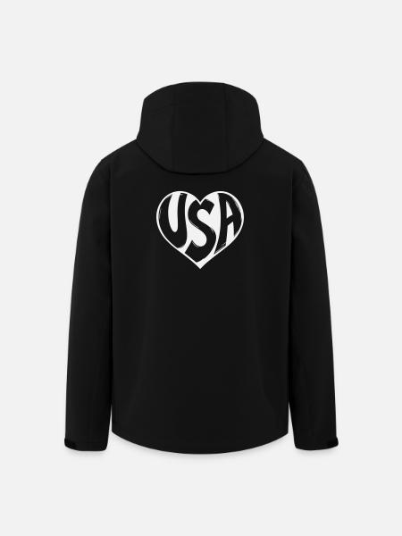 Heart USA Typo - Men’s Recycled Softshell Jacket by Stanley/Stella - black