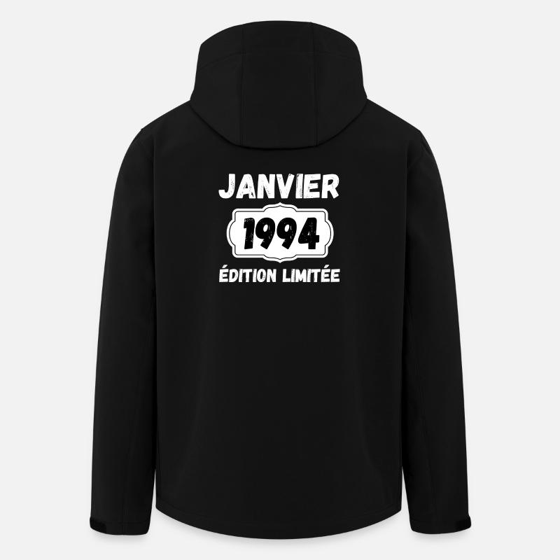 Janvier 1994 Édition Limitée Anniversaire - Veste softshell homme en polyester recyclé Stanley/Stella - noir