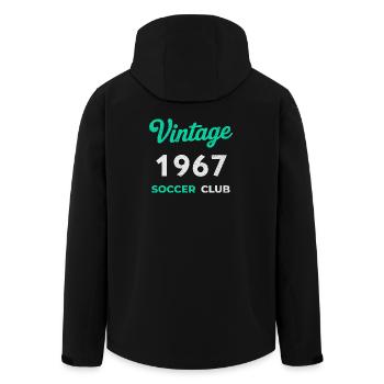 Vintage 1967 – Soccer Club Retro Geburtsjahr - Recycelte Männer Softshell-Jacke von Stanley/Stella - Schwarz - Hinten - AI Model Male 185 light (185cm)