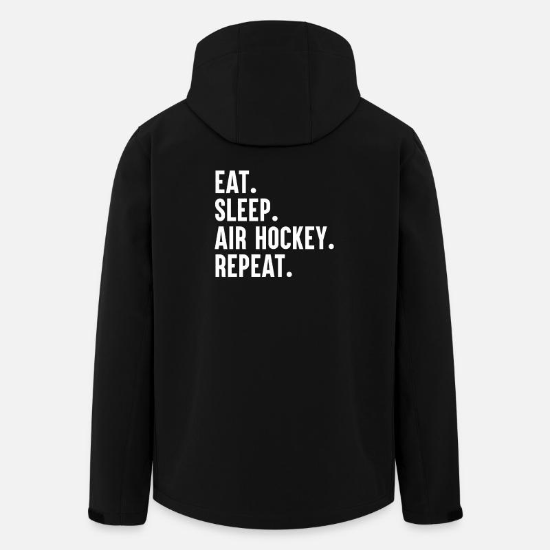 Eat Sleep Air Hockey Repeat - Men’s Recycled Softshell Jacket by Stanley/Stella - black