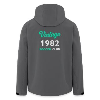 Vintage 1982 – Soccer Club Retro Geburtsjahr - Recycelte Männer Softshell-Jacke von Stanley/Stella - Schwarz - Hinten - AI Model Male 185 light (185cm)