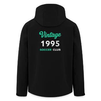 Vintage 1995 – Soccer Club Retro Geburtsjahr - Recycelte Männer Softshell-Jacke von Stanley/Stella - Schwarz - Hinten - AI Model Male 185 light (185cm)