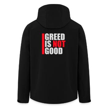 La cupidité n’est pas une bonne déclaration anticapitaliste Protestation - Veste softshell homme en polyester recyclé Stanley/Stella - noir - Dos - AI Model Male 185 light (185cm)
