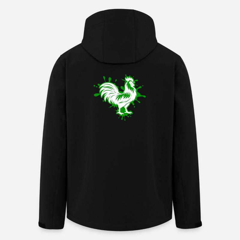 Hahn Klecks - Recycelte Männer Softshell-Jacke von Stanley/Stella - Schwarz