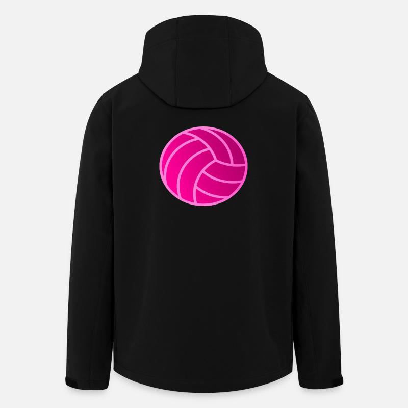 Pinker Volleyball - Recycelte Männer Softshell-Jacke von Stanley/Stella - Schwarz