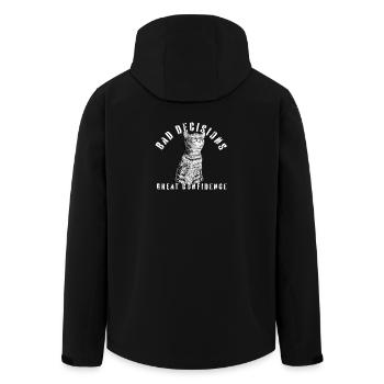Mauvaises décisions – Chat de la bonne confiance - Veste softshell homme en polyester recyclé Stanley/Stella - noir - Dos - AI Model Male 185 light (185cm)