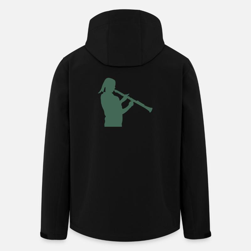 Bläser Silhouette mit Blockflöte - Recycelte Männer Softshell-Jacke von Stanley/Stella - Schwarz
