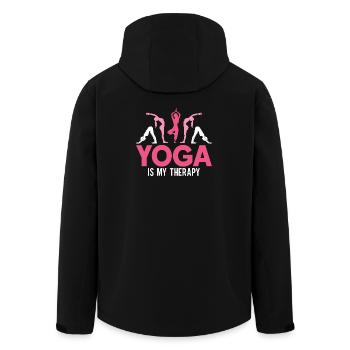 Yoga-Meditationstraining Yoga-Liebhaber-Yoga-Kurs - Recycelte Männer Softshell-Jacke von Stanley/Stella - Schwarz - Hinten - AI Model Male 185 light (185cm)