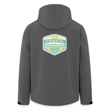 I'm in power saving mode - Men’s Recycled Softshell Jacket by Stanley/Stella - anthracite - Back - AI Model Male 185 light (185cm)