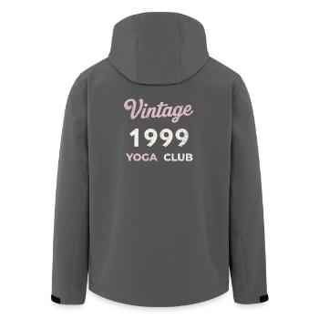 Vintage 1999 Yoga Club Retro Geburtsjahr Jahrgang - Recycelte Männer Softshell-Jacke von Stanley/Stella - Anthrazit - Hinten - AI Model Male 185 light (185cm)