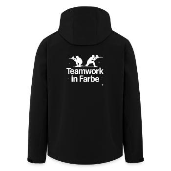  Teamwork In Farbe Paintball Squad Fun Für - Recycelte Männer Softshell-Jacke von Stanley/Stella - Schwarz - Hinten - AI Model Male 185 light (185cm)