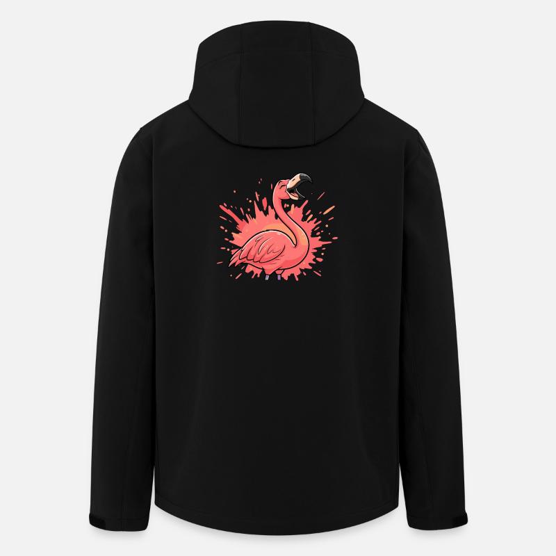 Flamingo Neon Splash - Men’s Recycled Softshell Jacket by Stanley/Stella - black